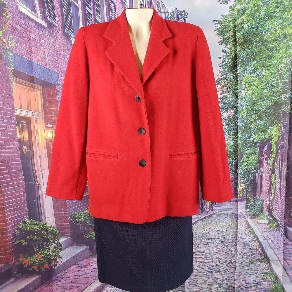 Vintage Red Wool Blazer from Saks Fifth Avenue, 8P